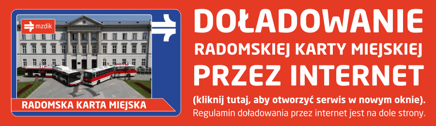 Doładowanie Radomskiej Karty Miejskiej przez internet