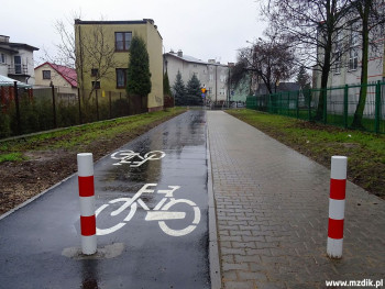 Łącznik rowerowy na końcu ulicy Janowieckiej.